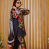 Black Ethnic Outfit with Bold Red Floral Embroidery