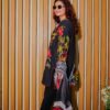 Black Ethnic Outfit with Bold Red Floral Embroidery