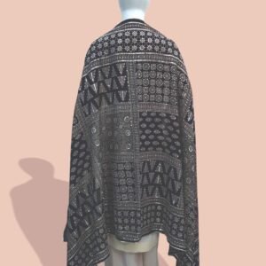 Black & White Traditional Sindhi Ajrak Shawl