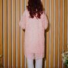 Blush Bloom – 2-Piece Peach Lace Kurti Set