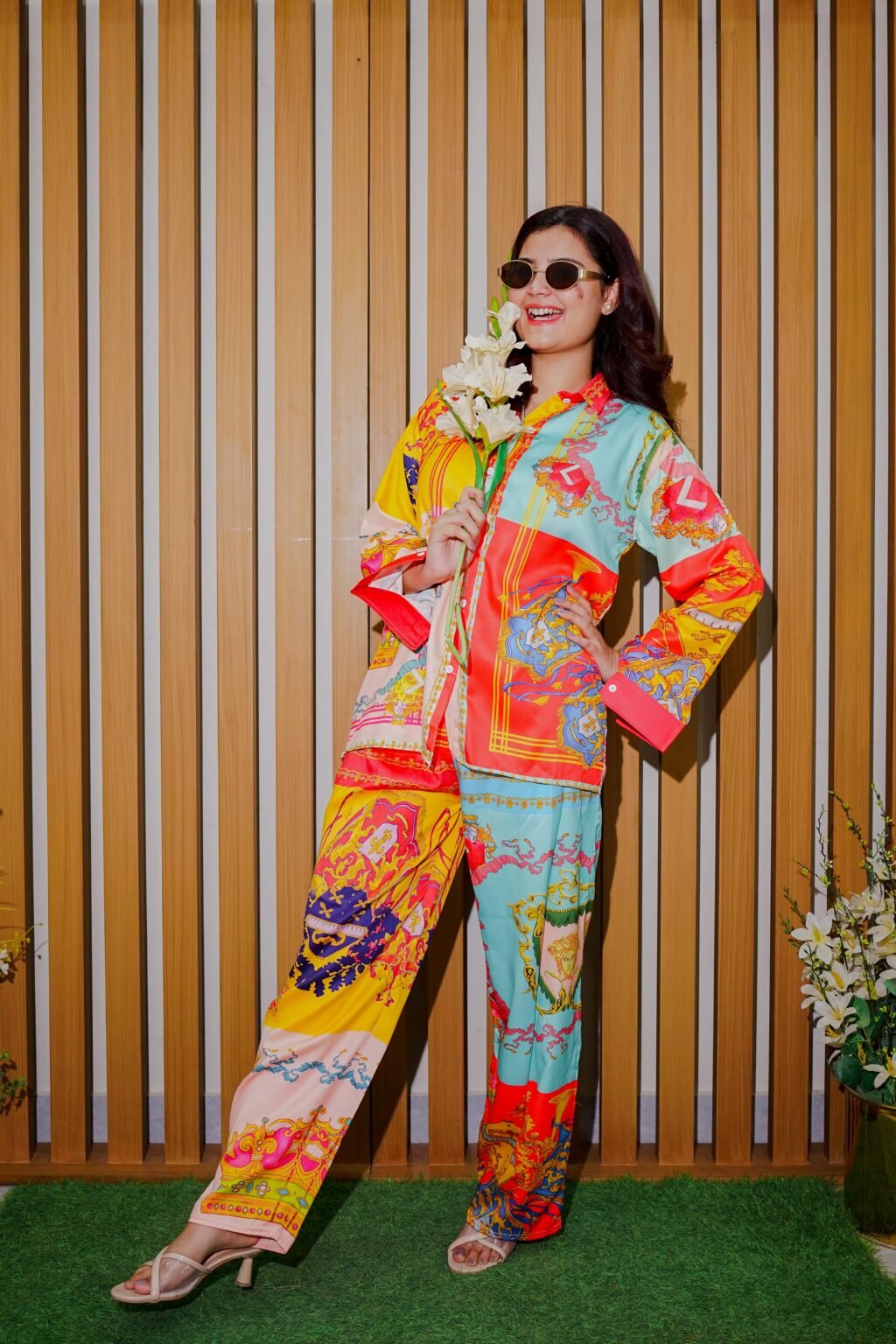 Bold Multicolor Printed Co-Ord Set for Women
