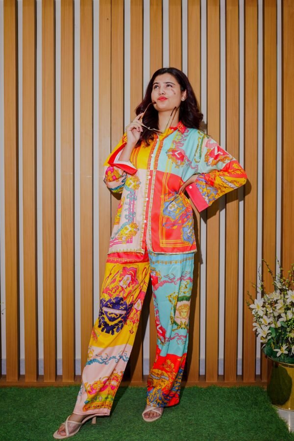 Bold Multicolor Printed Co-Ord Set for Women