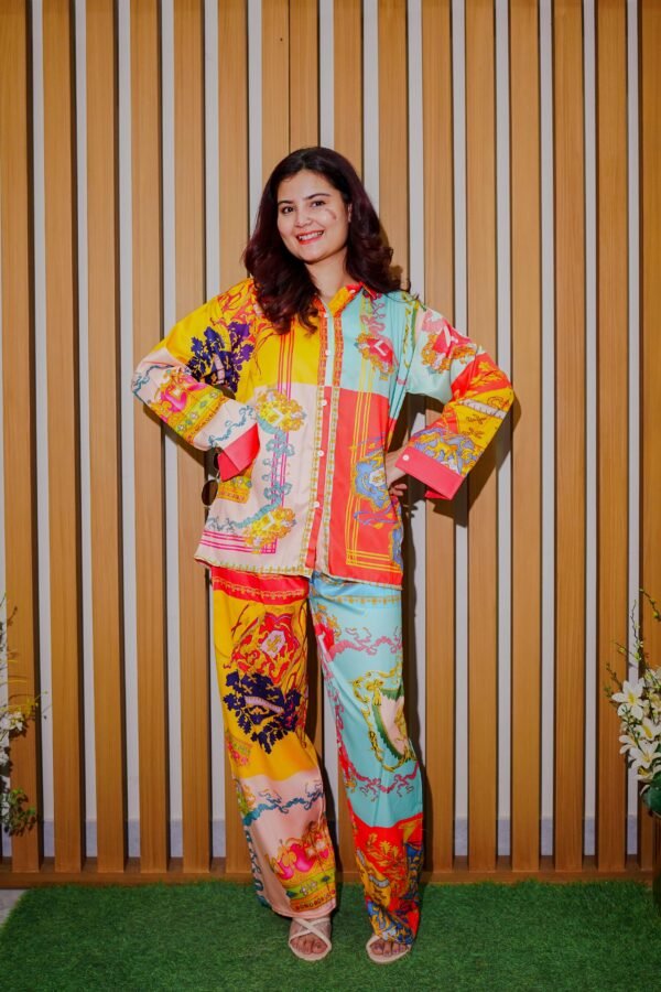 Bold Multicolor Printed Co-Ord Set for Women