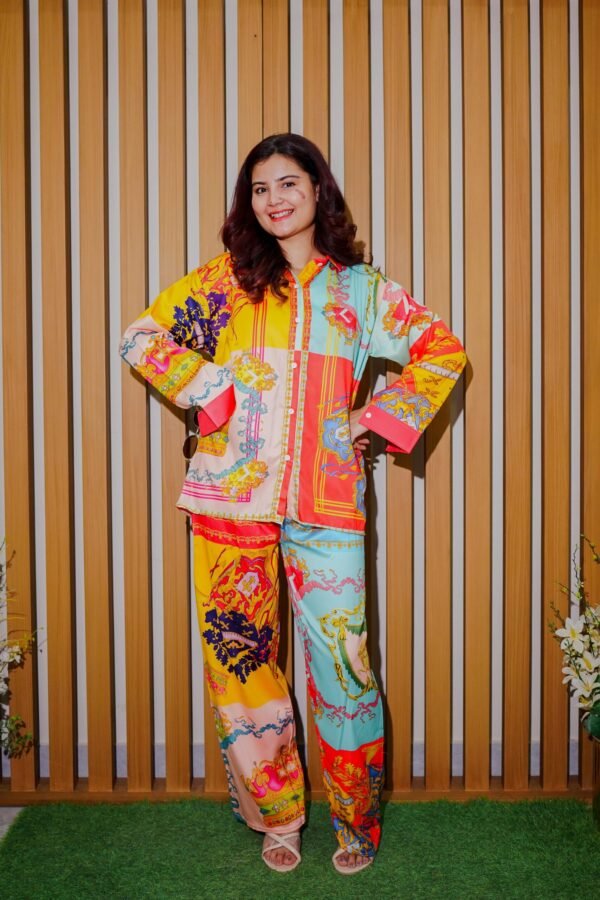 Bold Multicolor Printed Co-Ord Set for Women