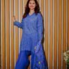 Classic Blue Ethnic Wear with Bandhani-Inspired Print