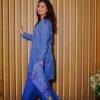 Classic Blue Ethnic Wear with Bandhani-Inspired Print