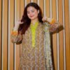 Rust & Yellow Printed Lawn Suit with Traditional Motifs and Dupatta