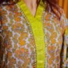 Rust & Yellow Printed Lawn Suit with Traditional Motifs and Dupatta