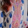 White & Blue Paisley Embroidered Lawn Suit with Vibrant Dupatta