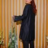Elegant Black Embroidered Lawn Suit with Printed Chiffon Dupatta