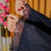 Elegant Black Embroidered Lawn Suit with Printed Chiffon Dupatta