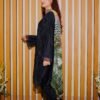 Elegant Black Embroidered Lawn Suit with Printed Chiffon Dupatta