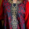 Elegant Red & Black Embroidered Long Kurti - Dua Fashion Corner