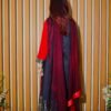 Elegant Red & Black Embroidered Long Kurti - Dua Fashion Corner