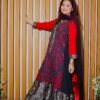 Elegant Red & Black Embroidered Long Kurti - Dua Fashion Corner