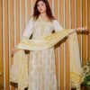 Golden Pearl Embroidered 3-Piece Suit Dua Fashion Corner