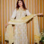 Golden Pearl Embroidered 3-Piece Suit Dua Fashion Corner