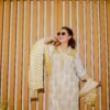 Golden Pearl Embroidered 3-Piece Suit Dua Fashion Corner