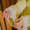 Lemon Yellow Embroidered With Pastel Dupatta