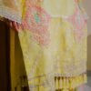 Lemon Yellow Embroidered With Pastel Dupatta