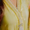 Lemon Yellow Embroidered With Pastel Dupatta