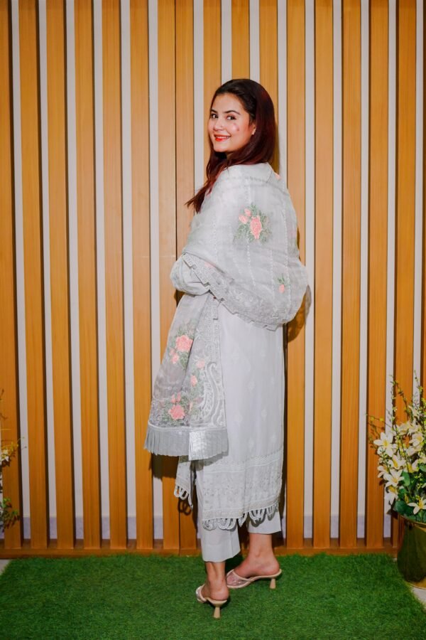 Moonlight Charm – Embroidered White Luxury Ensemble