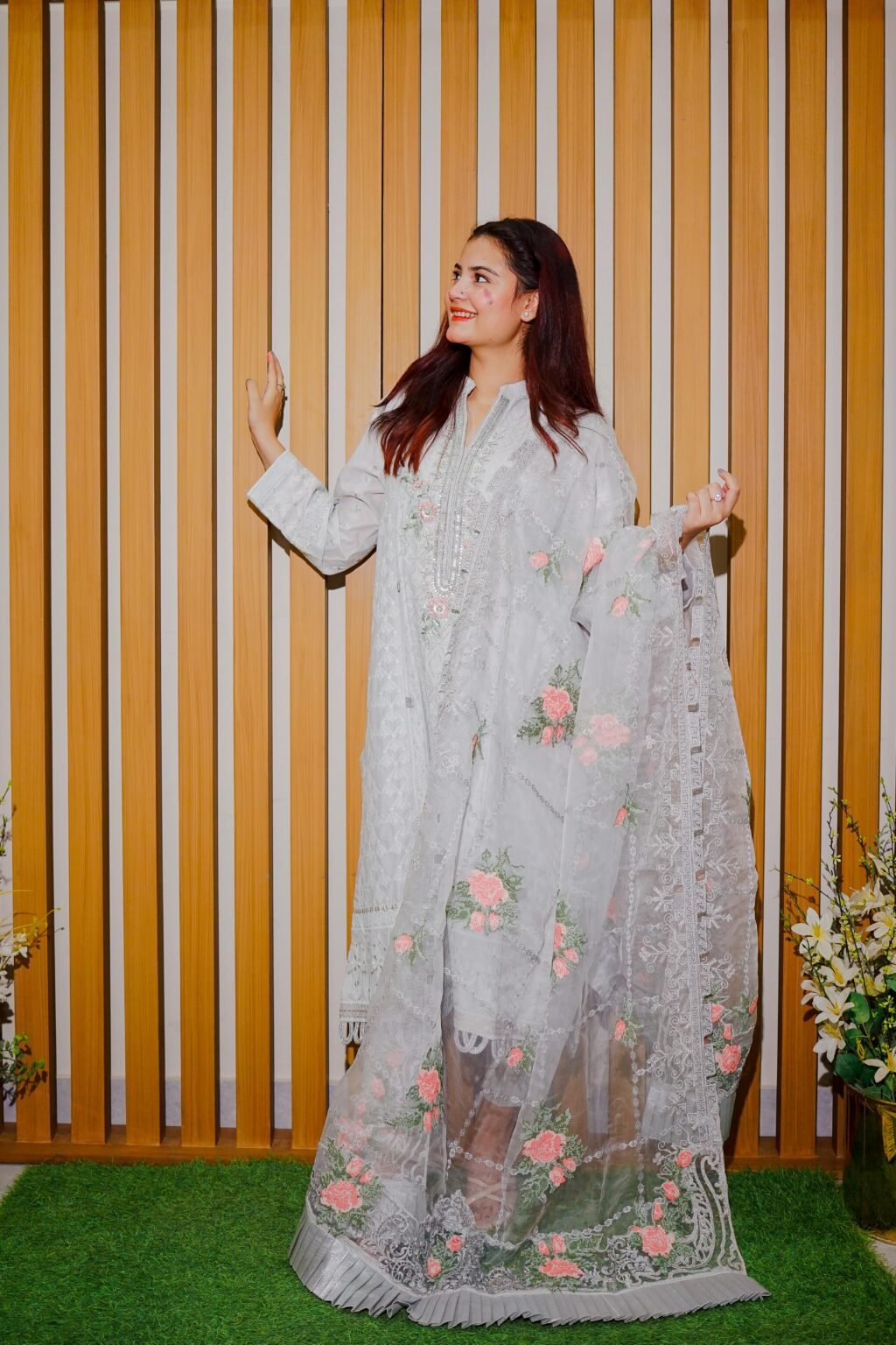 Moonlight Charm – Embroidered White Luxury Ensemble