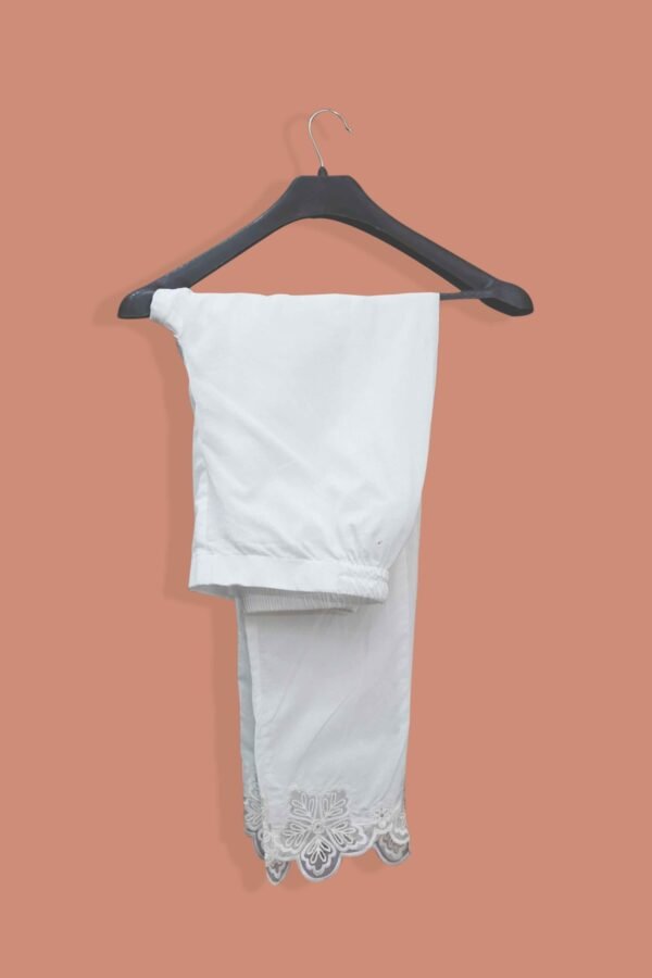 Noor-e-Nazaakat – White Cotton Trouser