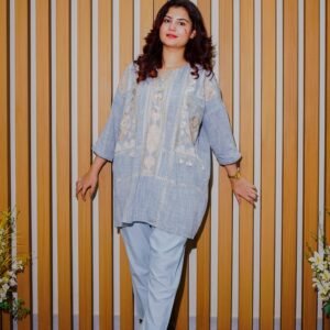 Pastel Blue Embroidered 2-Piece Set – Casual Chic DFC pakistan
