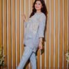 Pastel Blue Embroidered 2-Piece Set – Casual Chic DFC pakistan