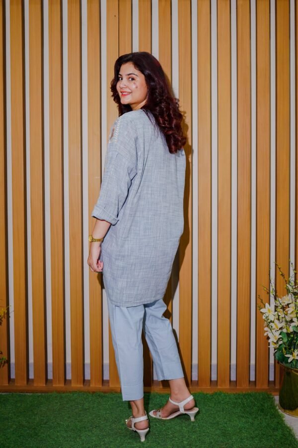 Pastel Blue Embroidered 2-Piece Set – Casual Chic DFC pakistan
