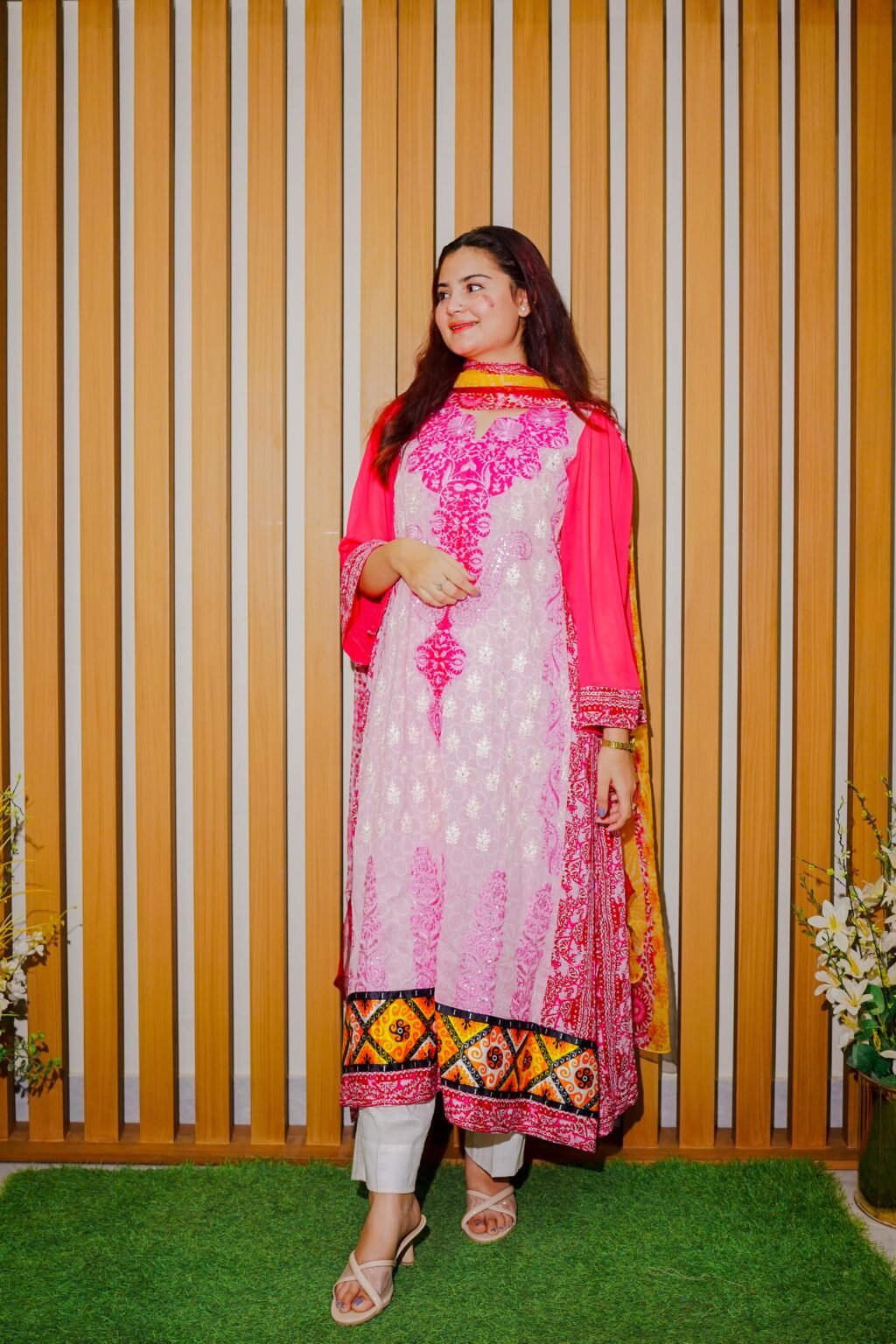 Pink Fusion Embroidered 3-Piece Lawn Suit