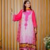 Pink Fusion Embroidered 3-Piece Lawn Suit