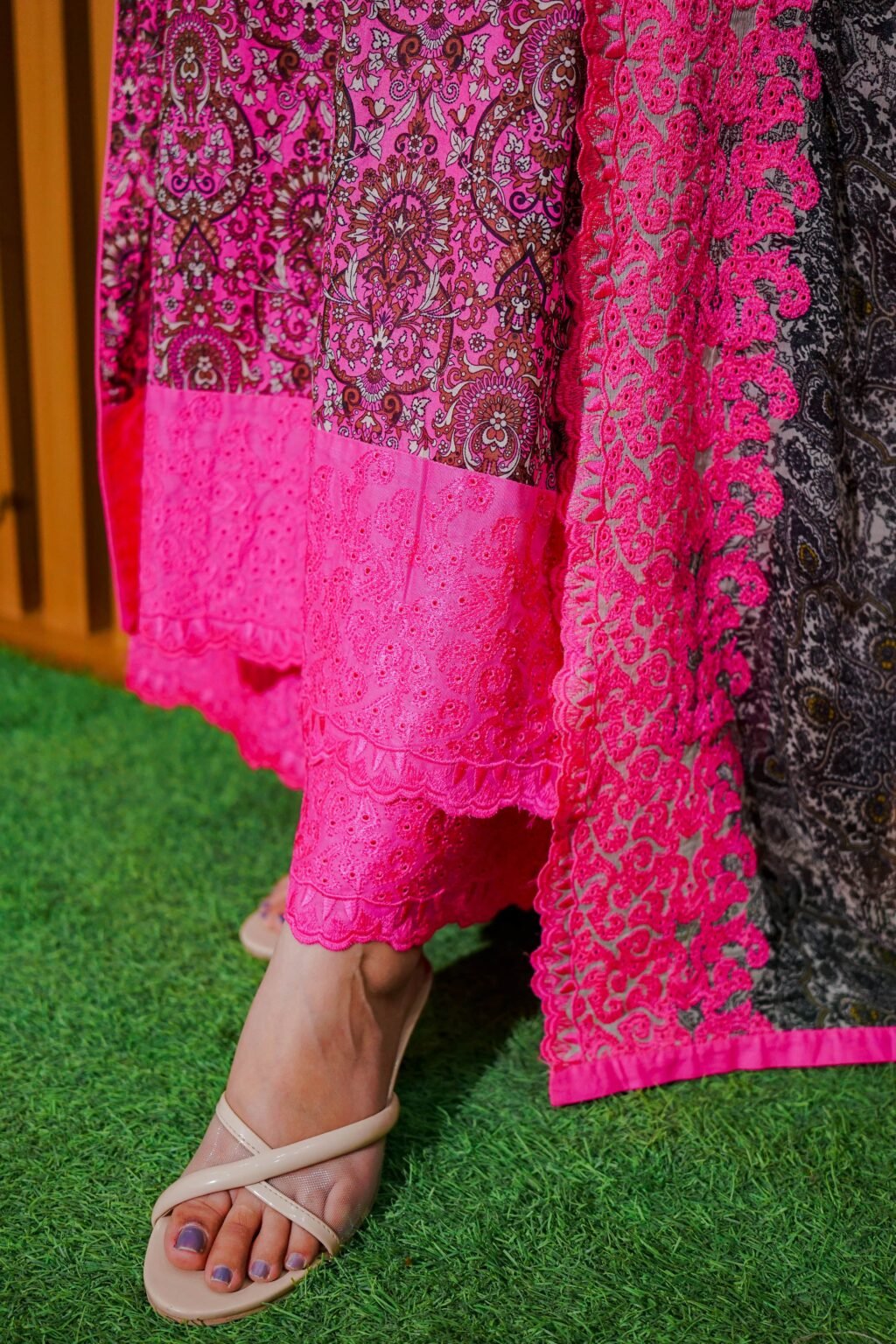Royal Pink Embroidered Lawn Suit – 3 Piece Dua Fashion Corner