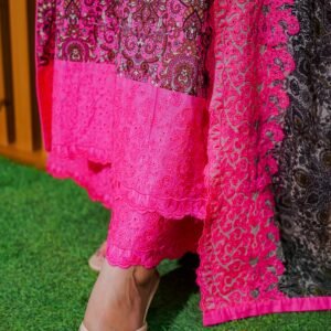 Royal Pink Embroidered Lawn Suit – 3 Piece Dua Fashion Corner