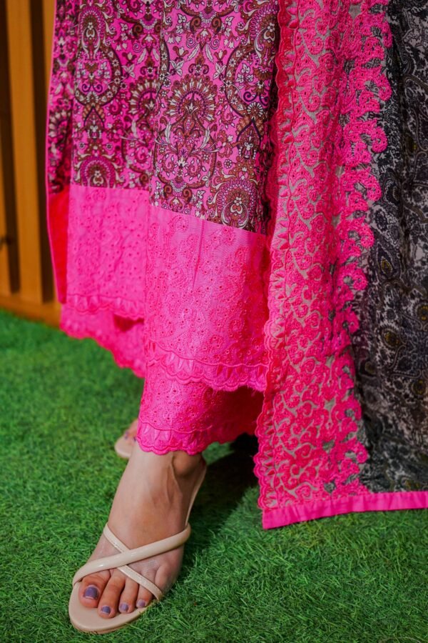 Royal Pink Embroidered Lawn Suit – 3 Piece Dua Fashion Corner