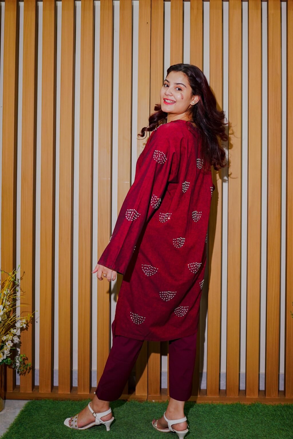 Ruby Essence – 2-Piece Embroidered Kurta