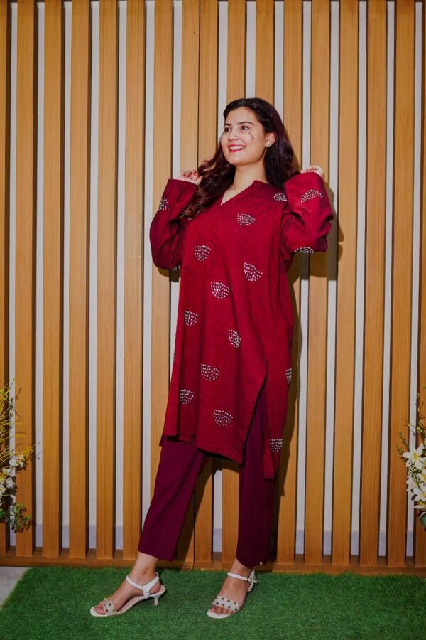 Ruby Essence – 2-Piece Embroidered Kurta