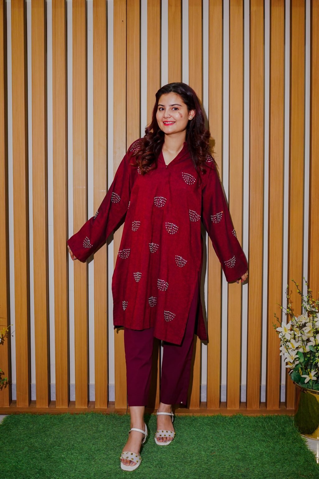 Ruby Essence – 2-Piece Embroidered Kurta