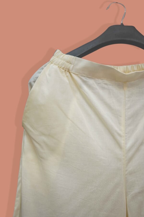 Sahar Beige Pocket Style Cotton Trouser