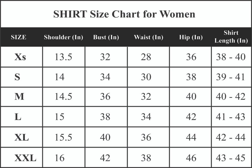 Shirt Size Guide DFC