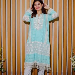 Sky Serenity – 2-Piece Embroidered Lace