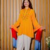 Sunshine Grace – Embroidered Kurta Set with Dip-Dyed Dupatta