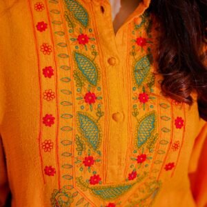 Sunshine Grace – Embroidered Kurta Set with Dip-Dyed Dupatta