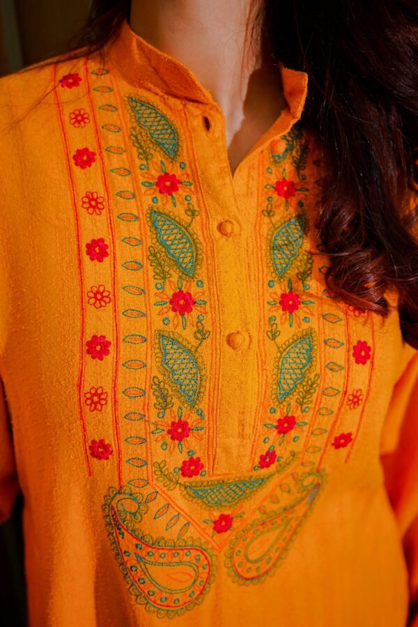 Sunshine Grace – Embroidered Kurta Set with Dip-Dyed Dupatta