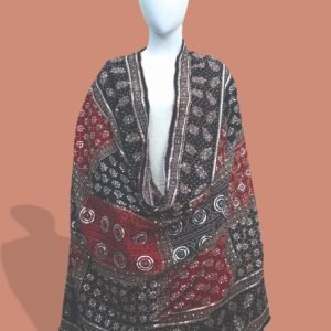 Traditional Red & Black Sindhi Ajrak Shawl