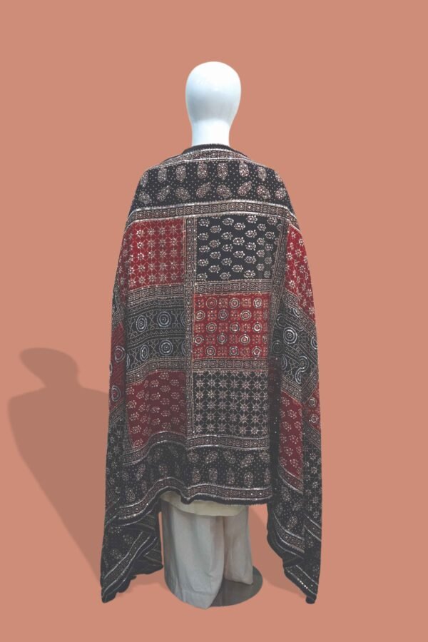Traditional Red & Black Sindhi Ajrak Shawl