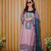 Trendy Pink & Navy Printed Lawn Suit with Stylish Geometric Dupatta