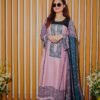 Trendy Pink & Navy Printed Lawn Suit with Stylish Geometric Dupatta