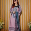 Trendy Pink & Navy Printed Lawn Suit with Stylish Geometric Dupatta